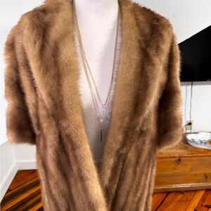 Vintage Luxurious Brown Mink  Shawl Coat